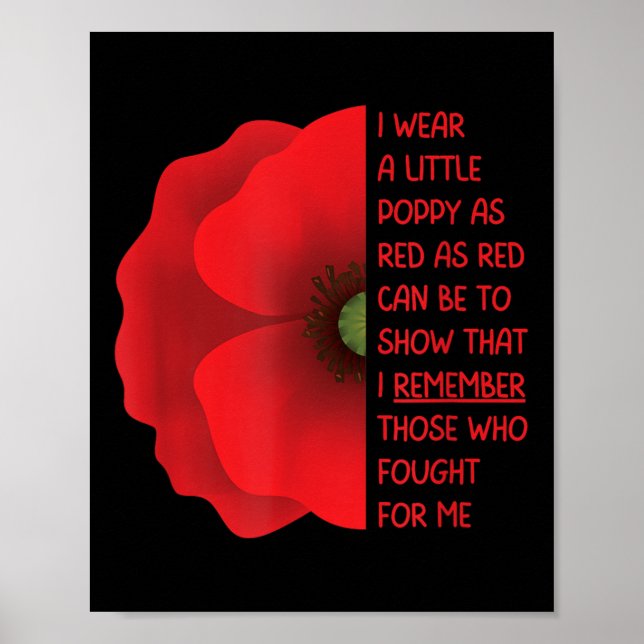 Veterans Day Usa Memorial, så att vi glömmer rött Poster (Framsidan)