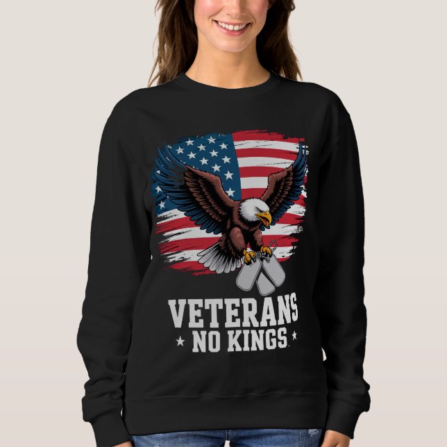 Veterans No Kings American Eagle  T Shirt (Framsida)