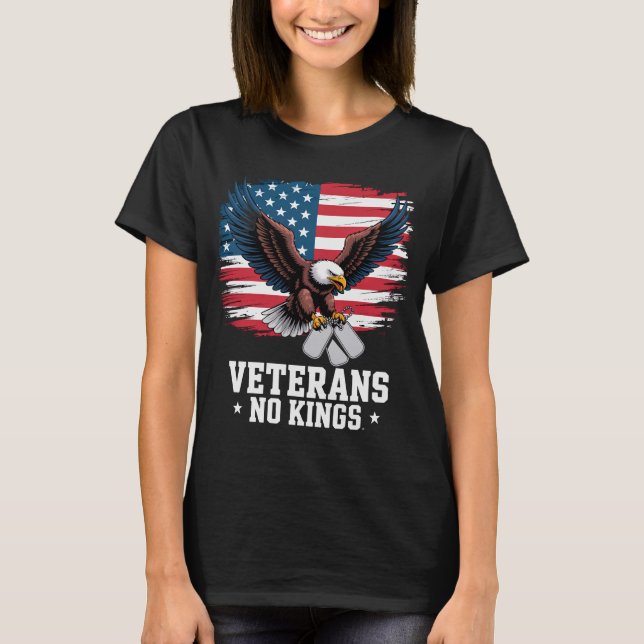 Veterans No Kings American Eagle  T Shirt (Framsida)