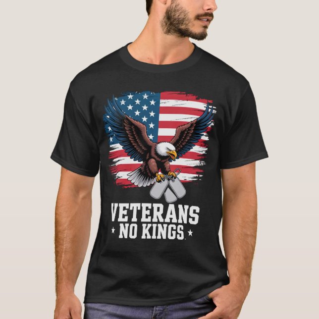 Veterans No Kings American Eagle  T Shirt (Framsida)