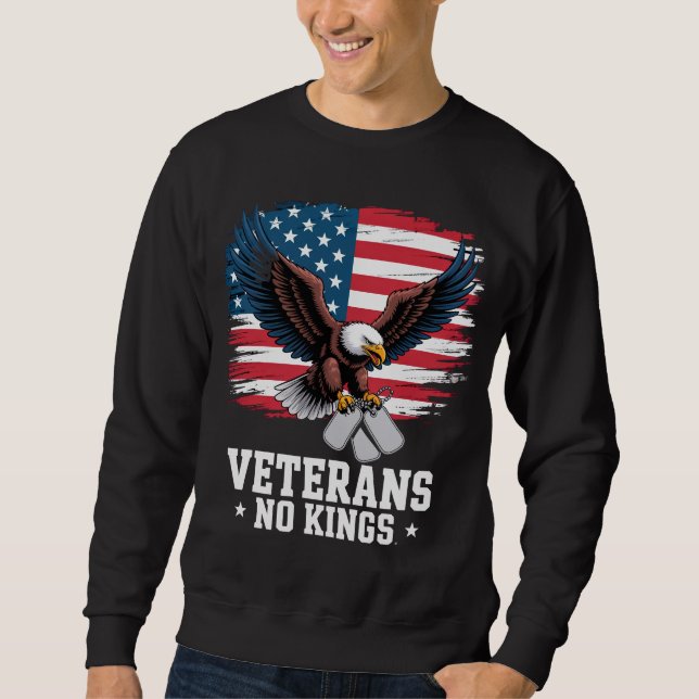 Veterans No Kings Amerikansk Örn  Lång Ärmad Tröja (Framsida)