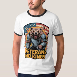 Veterans No Kings Graphic Bear T Shirt