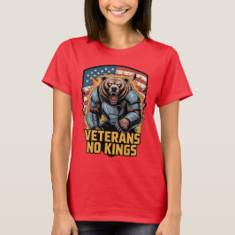 Veterans No Kings Graphic Bear T Shirt