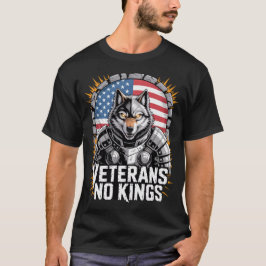 Veterans No Kings Wolf Design for Proud Military T Shirt