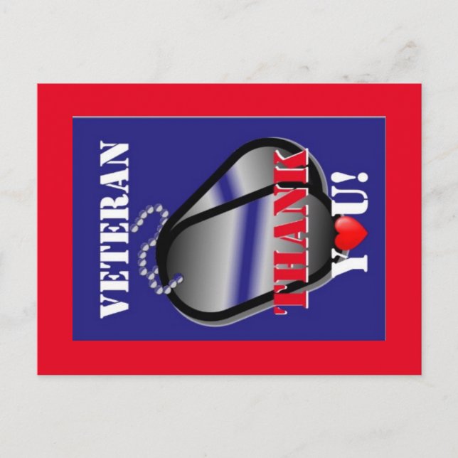 Veterans Tack-vykort Vykort (Framsida)