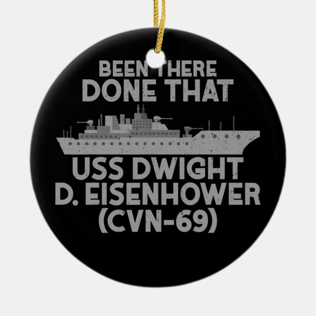 Veterans U S S S Dwight D Eisenhower Tees Far Julgransprydnad Keramik (Framsidan)