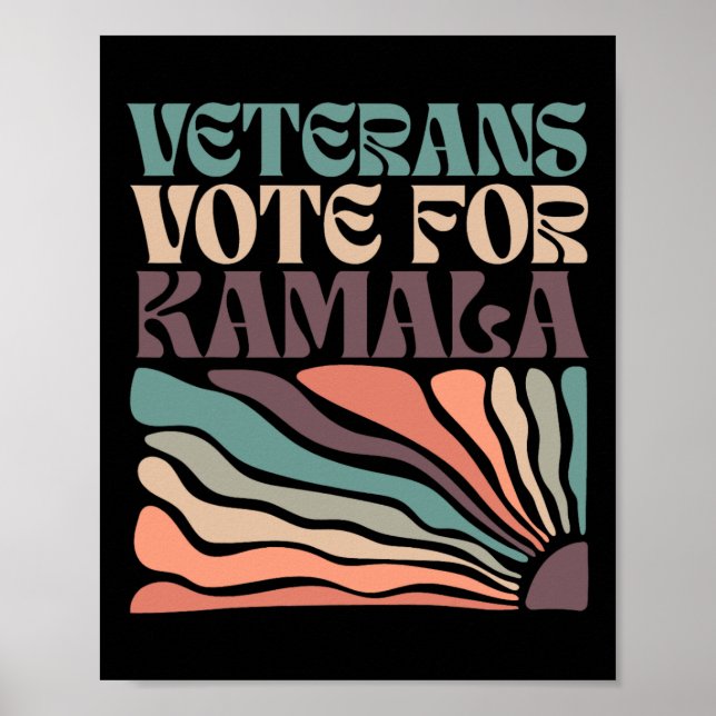 Veterans Vote Harris 2024 Val Kamala Harris T Poster (Framsidan)