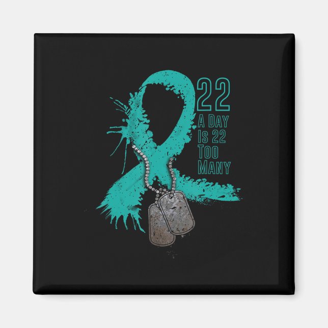Veteransjälvmordsmedvetande Band 22 om dagen är 22 Magnet (Framsidan)