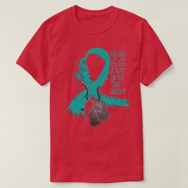 Veteransjälvmordsmedvetande Band 22 om dagen är 22 T Shirt (Design framsida)