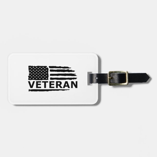 Veteransk amerikansk Flagga Bagagebricka (Horisontell Framsida)