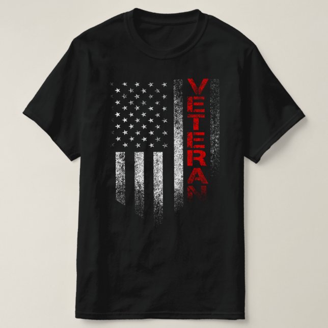 veteransk flagga t shirt (Design framsida)