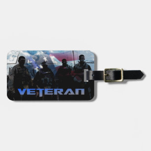 Veteransk och amerikansk Flagga Personlig Luggage Bagagebricka