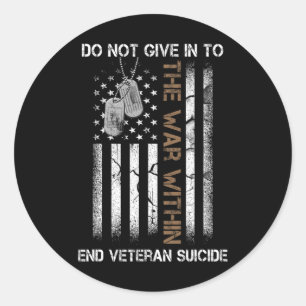 Veteransk suicide-medvetenhet om Krig inom patriot Runt Klistermärke