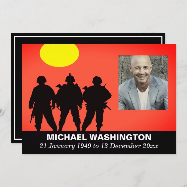 Veteranska soldater Firande i Life Inbjudningar (Fram/baksida)