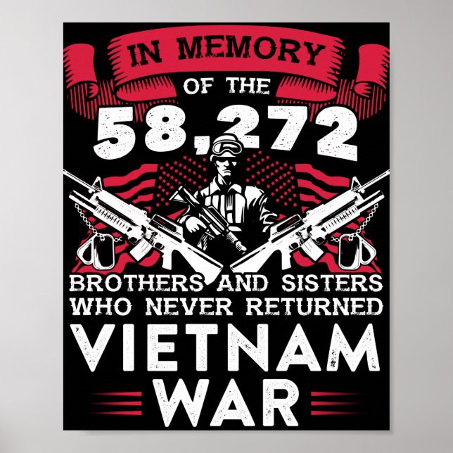 Veteranska Vietnam Krig till minne av dem som aldr Poster (Framsidan)