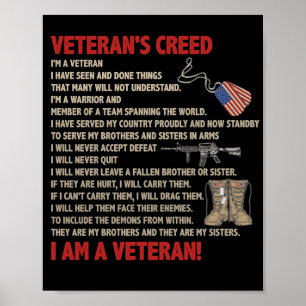 Veteranskår Jag är veteran Proudly Standby Poster