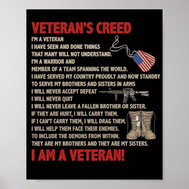 Veteranskår Jag är veteran Proudly Standby Poster (Framsidan)