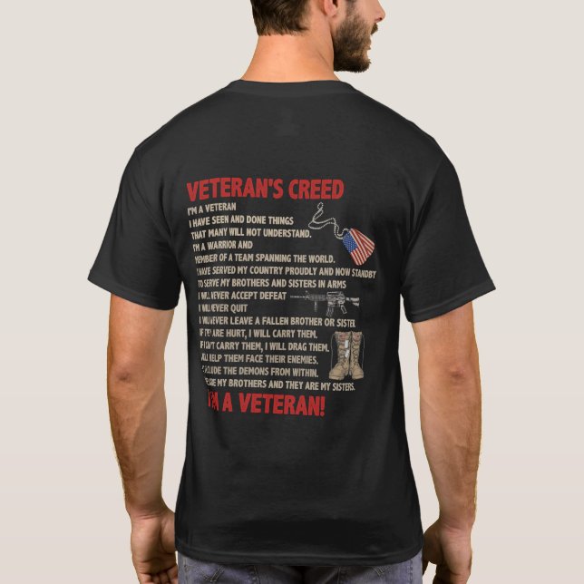 Veteranskår Jag är veteran Proudly Standby T Shirt (Baksida)