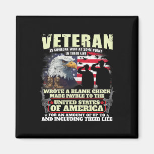 Veteranskriften Blank Check Military Veteran Famil Magnet