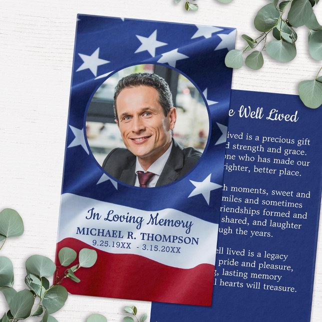 Veteranskt Flagga fotopto Patriotic Memorial Praye Visitkort (Skapare uppladdad)
