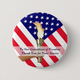 Veteranskt och aktivt militärt tack knapp