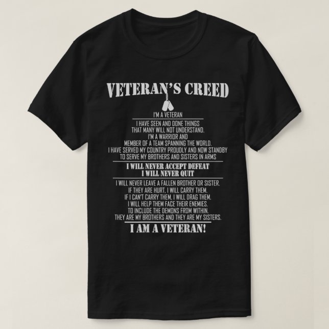 Veteranx27s creed Ix27m a veteran 2 T Shirt (Design framsida)