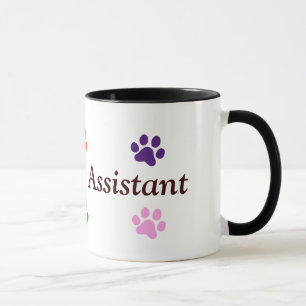 Veterinär- Assistent-Färgrik tass avtryck Mugg