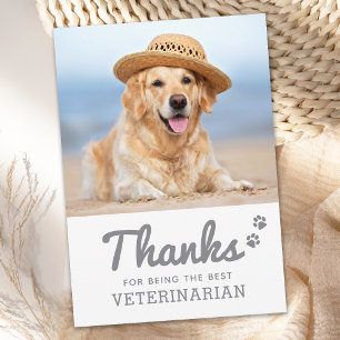 Veterinär Bästa veterinär Tassavtryck Djur foto Tack Kort