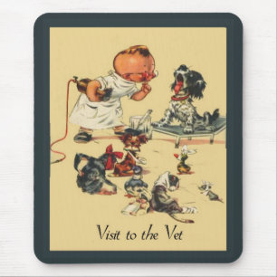 Veterinär- besök för vintage till veten musmatta