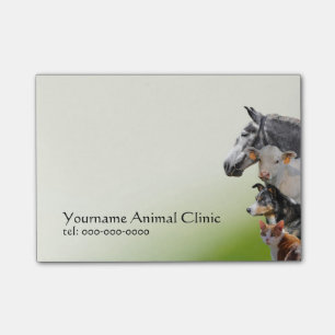 Veterinär- blandade djur övar post-it block