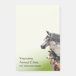 Veterinär- blandade djur post-it block