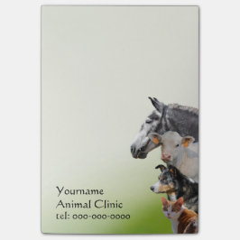 Veterinär- blandade djur post-it block