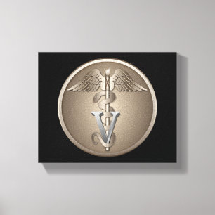 Veterinär- Caduceus Canvastryck