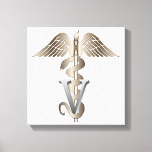 Veterinär- Caduceus Canvastryck