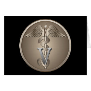 Veterinär- Caduceus Hälsningskort