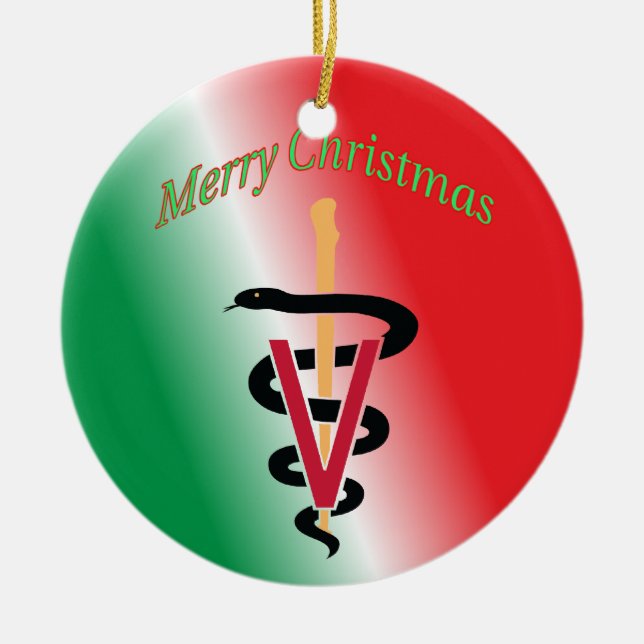 Veterinär Caduceus jul Ornament (Framsidan)
