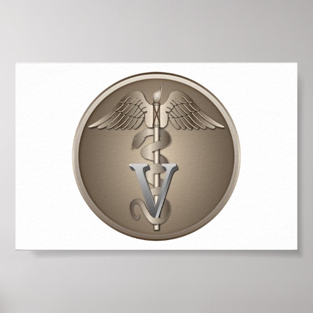 Veterinär Caduceus Poster (Framsidan)