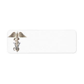 Veterinär Caduceus Returadress Etikett
