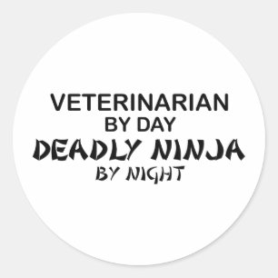 Veterinär Deadly Ninja Runt Klistermärke