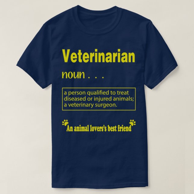 Veterinär Definition Gift Funny  T Shirt (Design framsida)