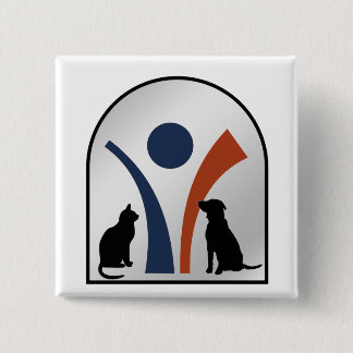 Veterinär- djur logotyp med katten och hunden knapp