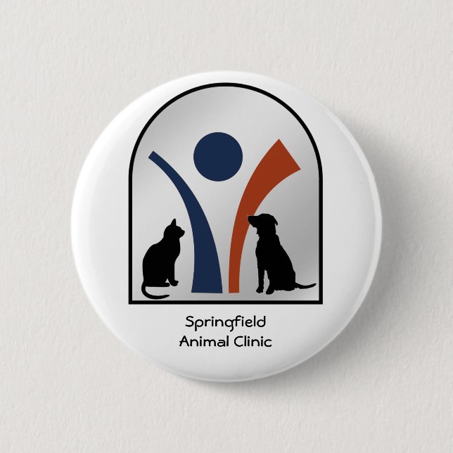 Veterinär- djur logotyp med katten och hunden knapp (Framsida)