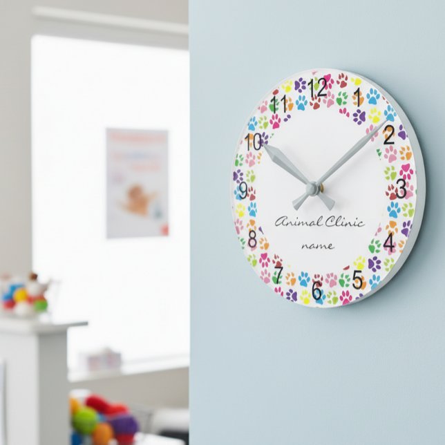 Veterinär Djurklinik Sjukhus husdjur tass Rund Klocka (Skapare uppladdad)