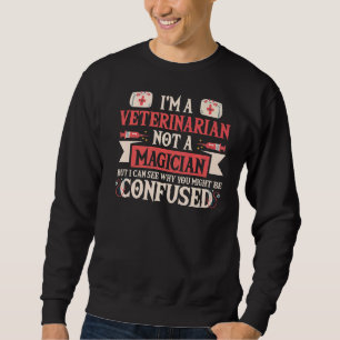 Veterinär ej magician Vet Veterinary Medicin Lång Ärmad Tröja