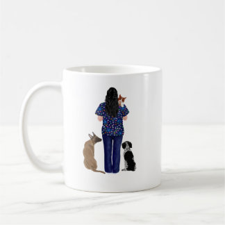 Veterinär- eller veterinärtekniker vid kontoret kaffemugg