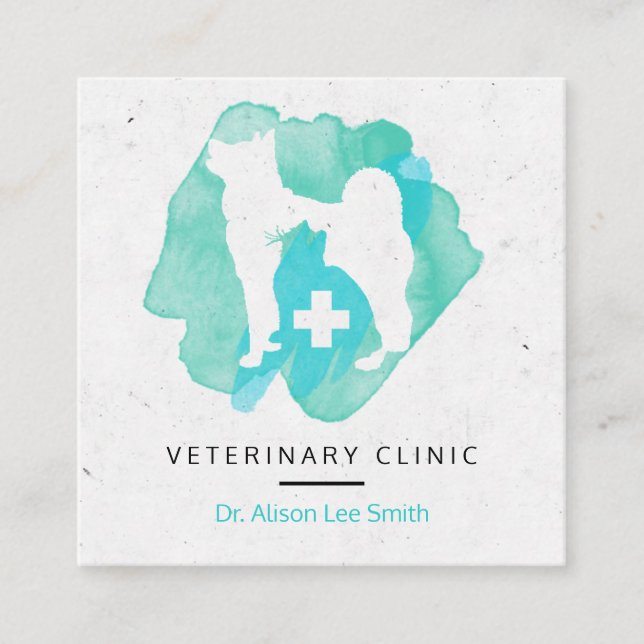 Veterinär från veterinär Kor  Fyrkantigt Visitkort (Framsida)
