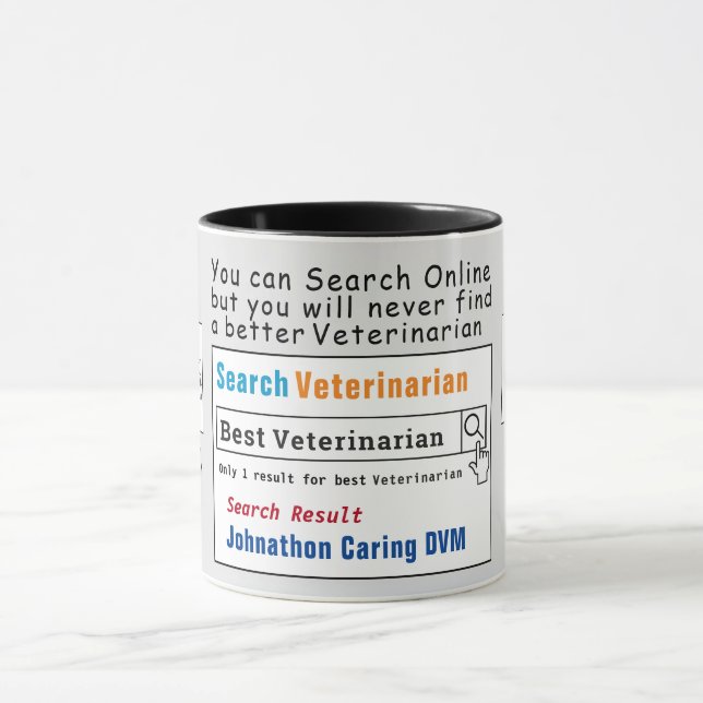 Veterinär Funny Best Search Mugg (Center)