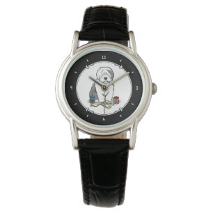 Veterinär Gamle English Sheepdog Grått 1 Cute Vet Armbandsur