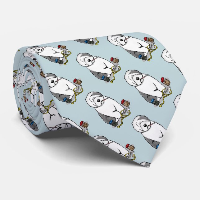 Veterinär Gamle English Sheepdog Grått 1 Cute Vet Slips (Rullad)