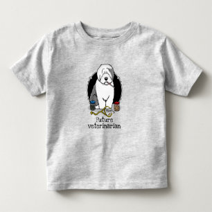 Veterinär Gamle English Sheepdog Grått 1 Cute Vet T Shirt